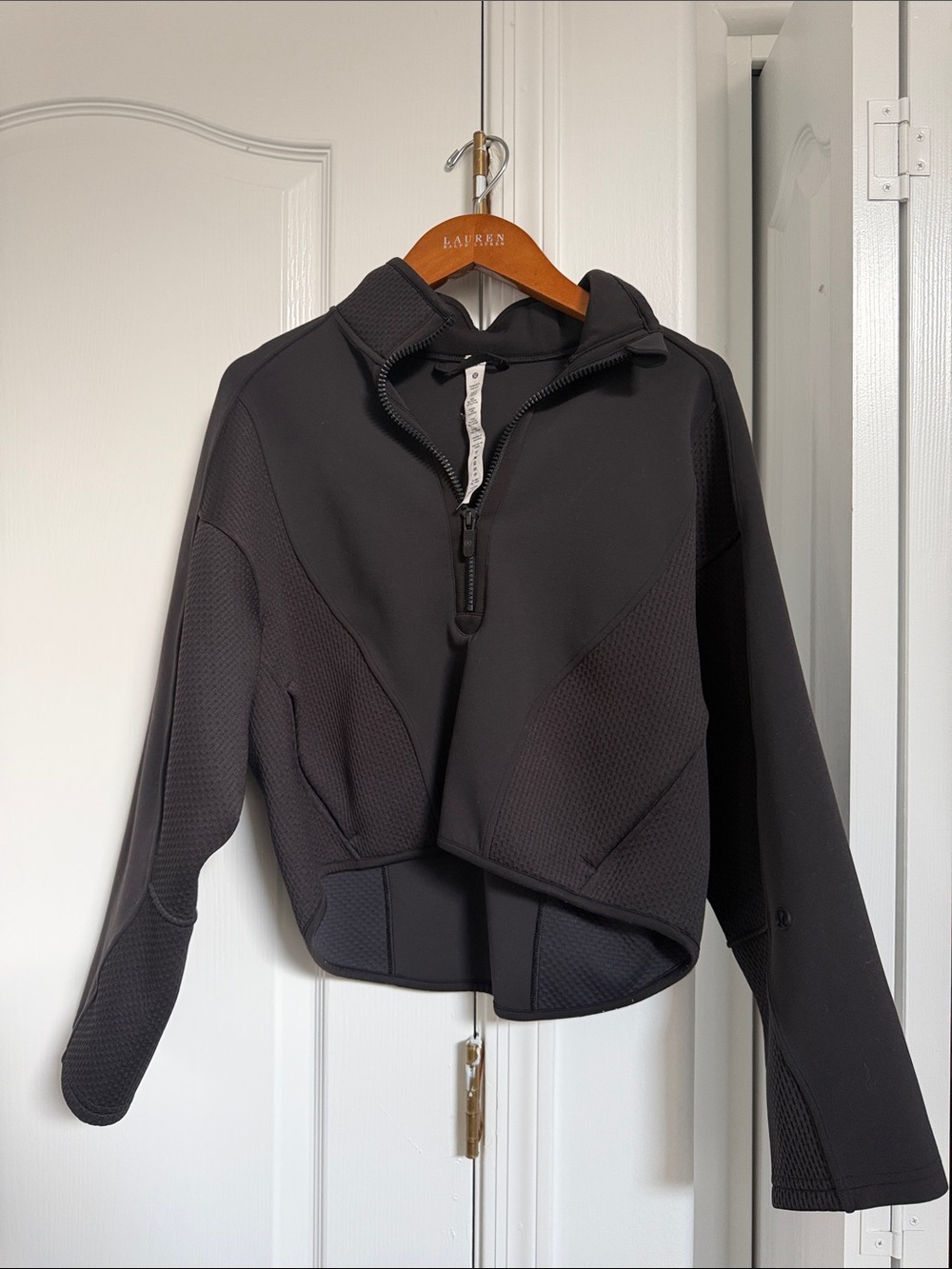 lululemon athletica Black Cropped Half-Zip Utility Pullover